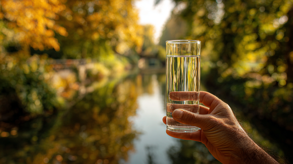 Hand Holding Clean Glass of Water